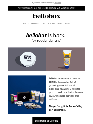 bellabox (AU) - For the special man in your life... bellobox!