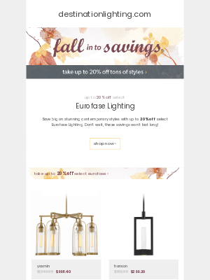 Destination Lighting - Save Big on Contemporary Looks