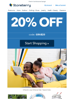 Stoneberry - What Will You Save 20% On Today?
