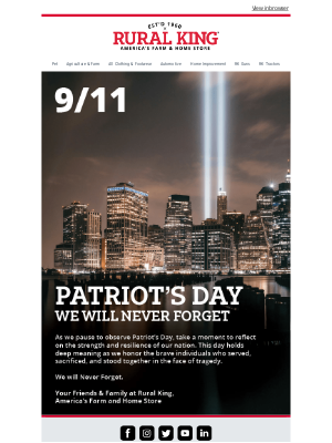 Rural King Supply - A Day of Remembrance, Unity & Strength