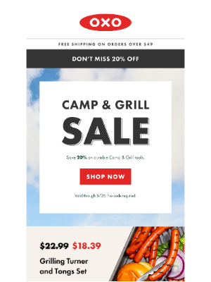 OXO - Hard to believe but 20% off grilling is almost over