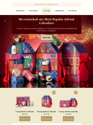 Sabon NYC - The most giftable calendars are officially restocked