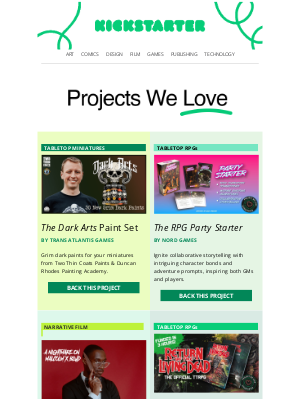 Kickstarter - Get into these breakout projects