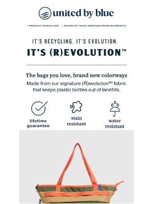 United By Blue - It's Recycling. It's Evolution. It's (R)evolution