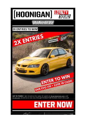 hoonigan.com - Win a EVO VIII - Enter Now!