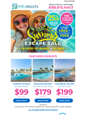 Brittain Resorts & Hotels - 🌊 Wave Hello To Vacation: Rooms from $99 Per Night During Our Summer Escape Sale ☀️