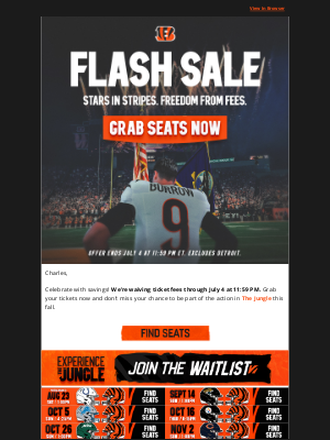 Cincinnati Bengals - 🚨 Flash Sale