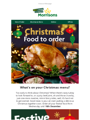 Morrison Market (United Kingdom) - Christmas Food to Order is coming...