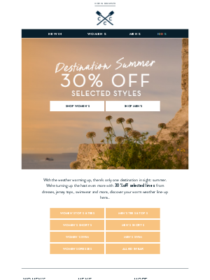 Crew Clothing (United Kingdom) - 30% OFF tops, dresses, shorts & more☀️