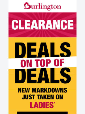 Burlington - CLEARANCE is calling!
