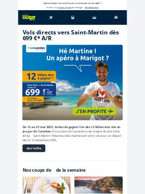 liligo (France) - Nouvelle ligne directe Paris ⇄ Saint-Martin dès 699 € A/R ☀️ Trouvez votre Martin & Martine et participez au jeu-concours !
