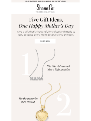 Shane Co. - Time’s running out for Mother’s Day gifts!