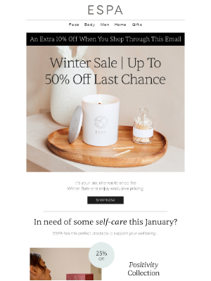 ESPA (United Kingdom) - Our Winter Sale Ends Soon