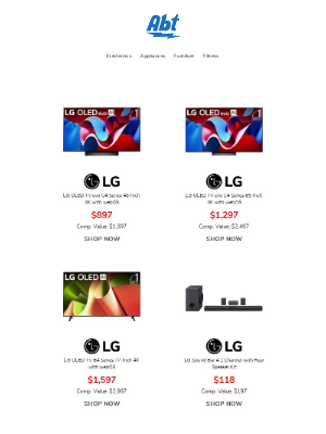 Abt Electronics - Upgrade Your TV This Memorial Day & Save on Top Brands