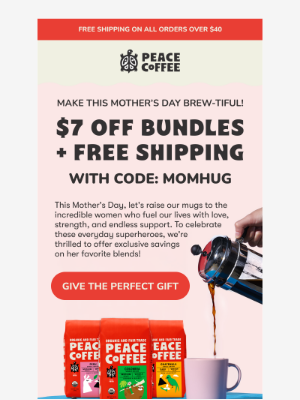 Peace Coffee - ☕❤️Raise a mug to Mom!