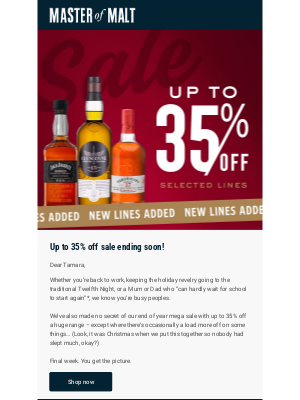 Master of Malt - Mega sale final week!