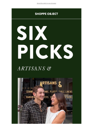 Shoppe Object - Six Picks: Brooks William of Artisans &
