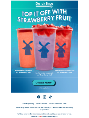 Dutch Bros. Coffee LLC - Main Character Topping 🍓 Strawberry Fruit
