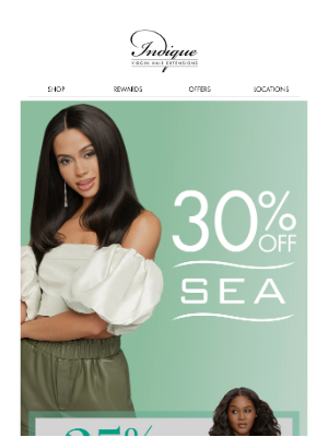 INDIQUE Virgin Hair Extensions - It's sunnier with 30% off  ☀️