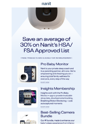 Nanit - Save up to 30% on HSA/FSA-approved picks!