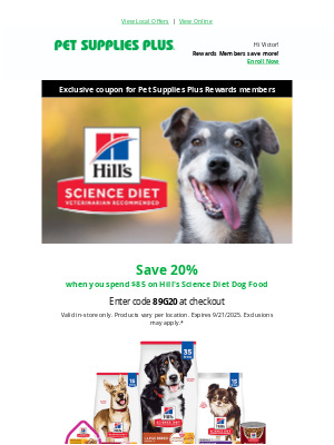 Pet Supplies Plus - Unlock 20% off Science Diet