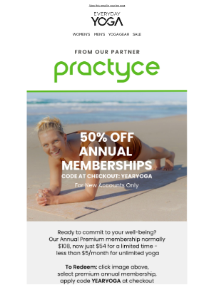 YogaOutlet - Summer Sale: 50% Off Year of Yoga! 🔥