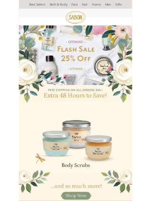 Sabon NYC - ⚡️ Surprise! Extra 48 Hours to Save 25% Sitewide! ⚡️