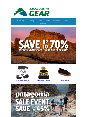 Backcountry Gear - Stock is going fast - don't miss out!