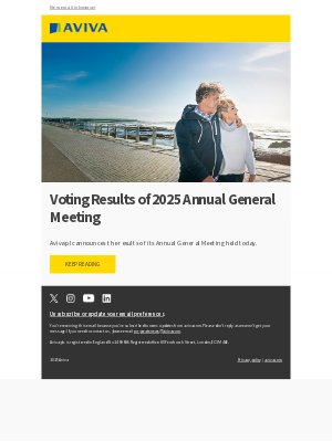 Aviva plc - Voting Results of 2025 Annual General Meeting