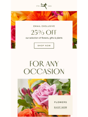 FTD Flowers - Shop Today & Save 25% Beautiful Bouquets!