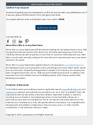 Luxury Real Estate - 134416 - Confirm Your Account