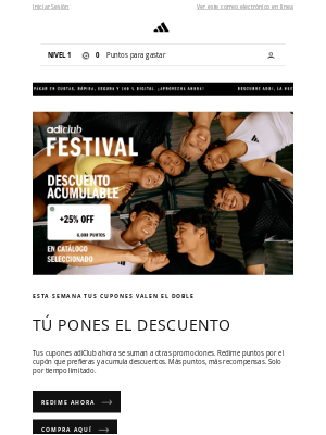 Adidas (Colombia) - ⏳ Esto te interesa: solo por tiempo limitado, el adiClub Festival te da más razones para comprar... ⏳