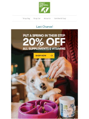 Only Natural Pet - Supplement Spring Wellness, 20% OFF