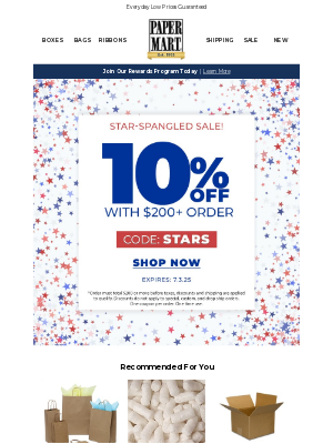 Paper Mart - 10% Off $200+ ✨ Star-Spangled Sale Is Live!