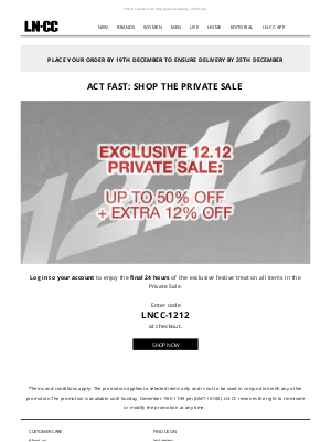 LN-CC - Only 1 Day Left: Up To 50% Off + Extra 12% Off 