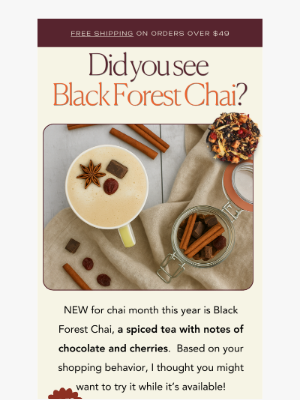 Plum Deluxe - Did you see our new chocolate cherry chai?