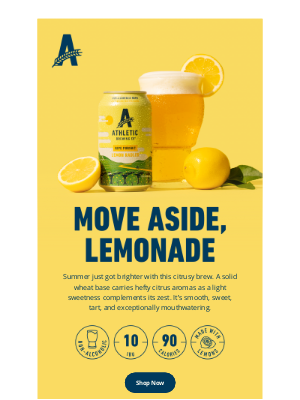 Athletic Brewing - This citrusy brew is worth the squeeze!  ☀️ 🍋