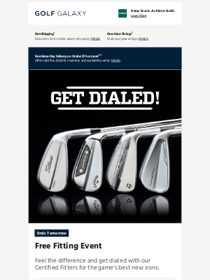 Golf Galaxy - FREE fitting event ends tomorrow! 🚨