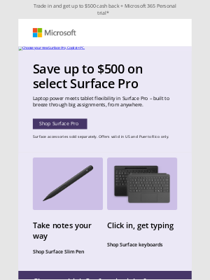 Microsoft - Save up to $500 with back-to-school deals