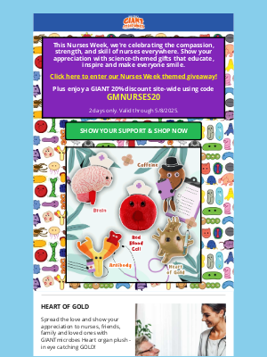 GIANTmicrobes - Celebrate The Power of Nurses with 20% Off!