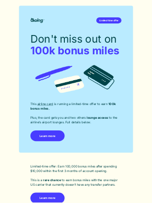 Scott’s Cheap Flights - Earn 100k airline miles + lounge access