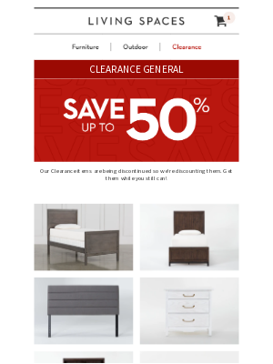 Living Spaces - CLEARANCE: An Opportunity for the Ages
