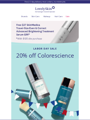 LovelySkin - Your Monday just got better with 20% off Colorescience!