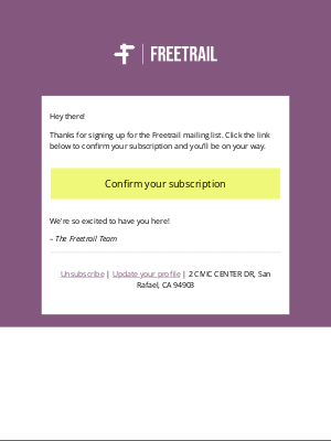 Freetrail - 👋 Important: confirm your subscription to Freetrail