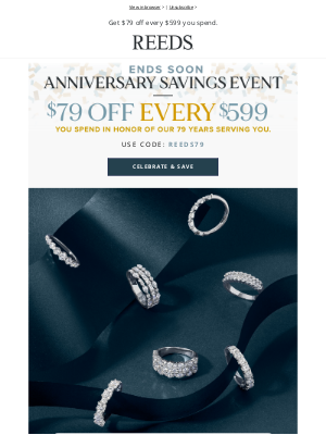REEDS Jewelers - Ends tonight! Stack up the savings at our Anniversary Event! 🎉