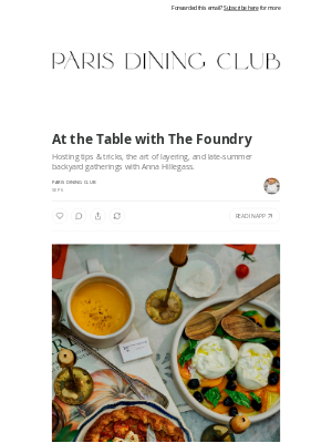 Paris Dining Club - At the Table with The Foundry