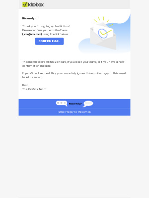 Kickbox - Confirm Your Email Address