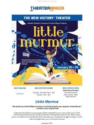 TheaterMania - Little Murmur is a triumphant portrait of dyslexia