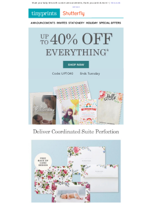 Tiny Prints - 😍 How sweet! Get up to 40% off everything to celebrate your bundle of joy