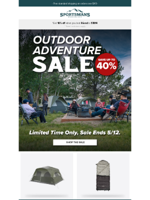 Sportsman’s Warehouse - Outdoor Adventure Sale - Up to 40% Off!